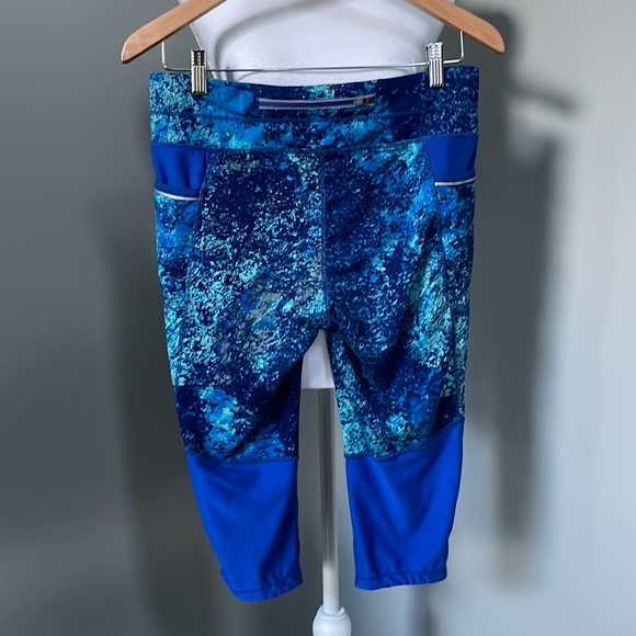 ATHLETA SPLATTER BE FREE KNICKER YOGA PANTS WITH POCKETS - Picture 4 of 13